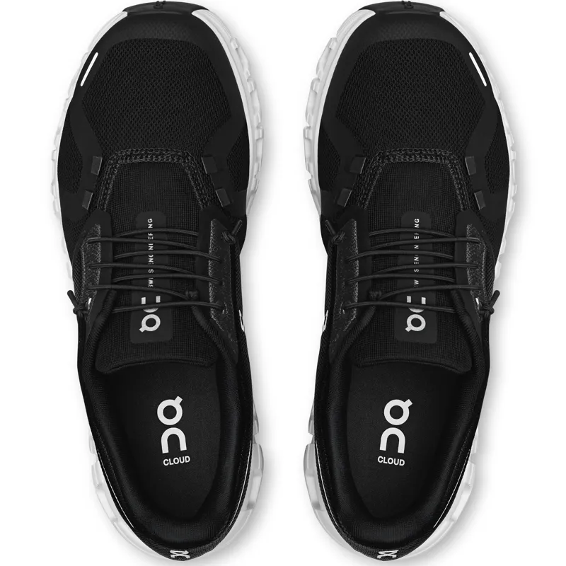 ON Womens Cloud 6 Shoes - Black-White-4