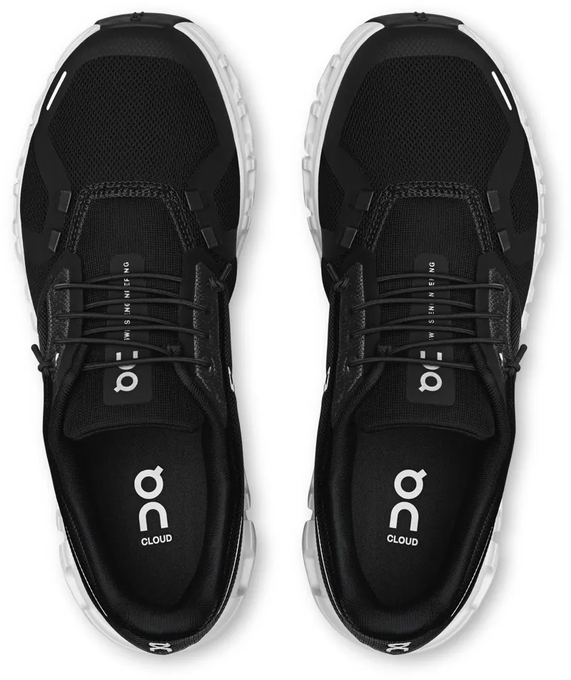 ON Womens Cloud 6 Shoes - Black-White-4