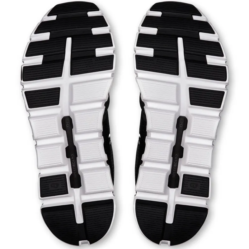 ON Womens Cloud 6 Shoes - Black-White-5