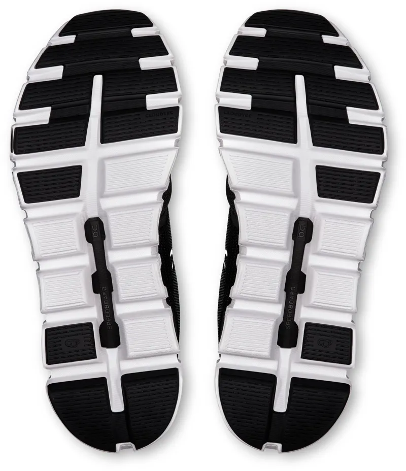 ON Womens Cloud 6 Shoes - Black-White-5
