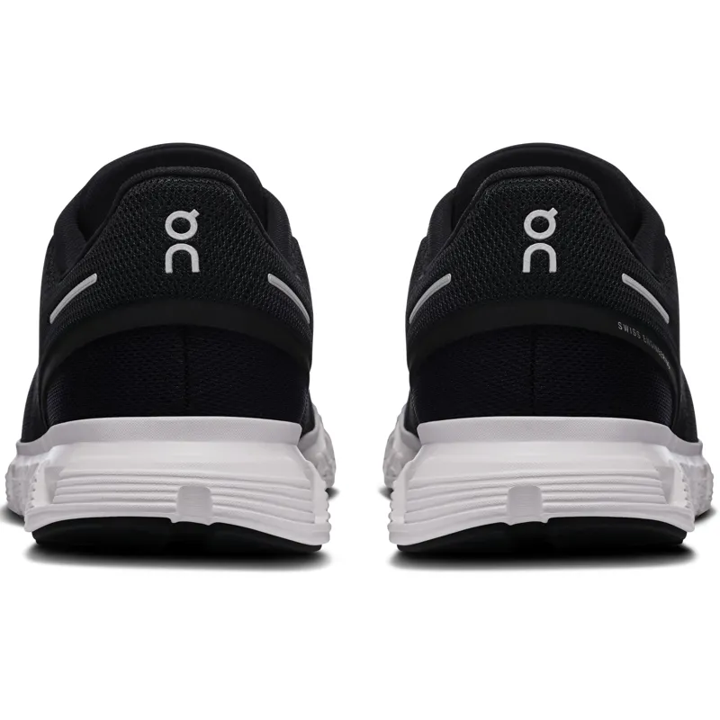 ON Womens Cloud 6 Shoes - Black-White-3