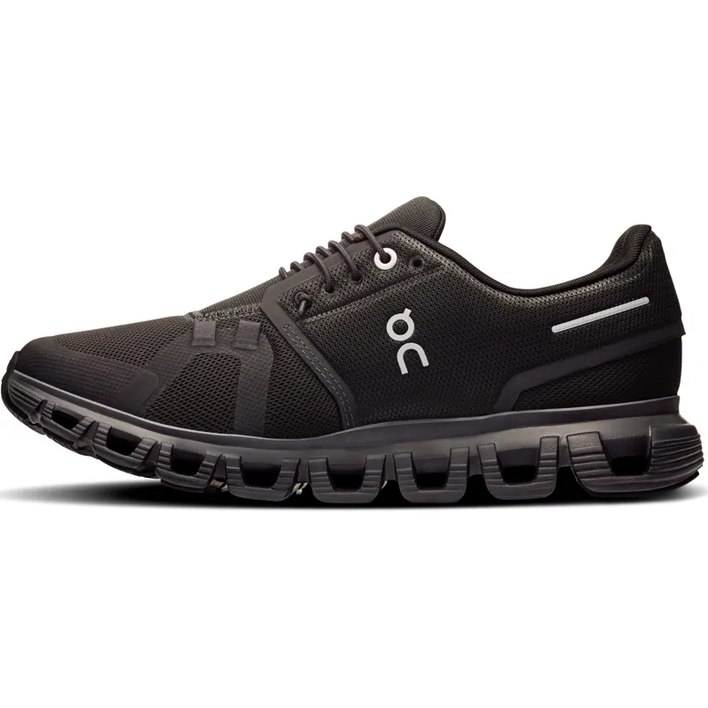 ON Womens Cloud 6 Shoes - Black-Black-2