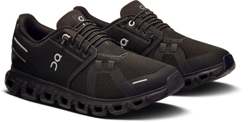 ON Womens Cloud 6 Shoes - Black-Black-3