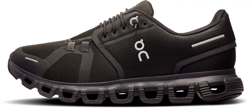 ON Womens Cloud 6 Shoes - Black-Black-2