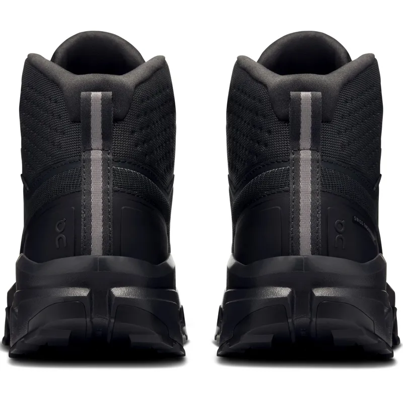 ON Womens Cloudrock Mid Waterproof Shoes - Black-Black-3