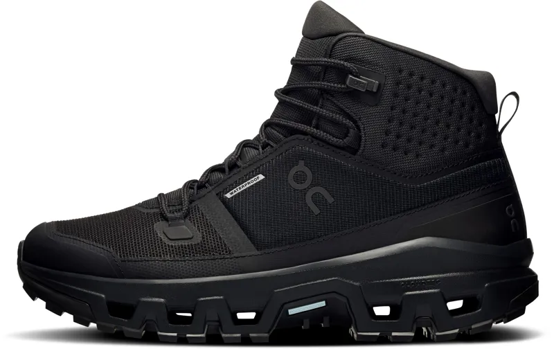 ON Womens Cloudrock Mid Waterproof Shoes - Black-Black-1
