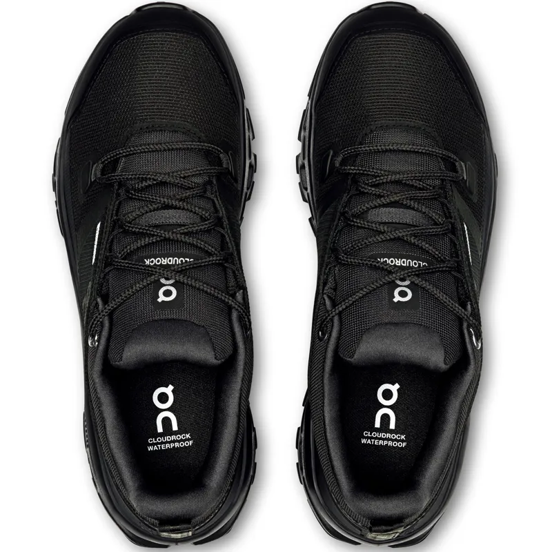 ON Womens Cloudrock Low Waterproof Shoes - Black-Black-5