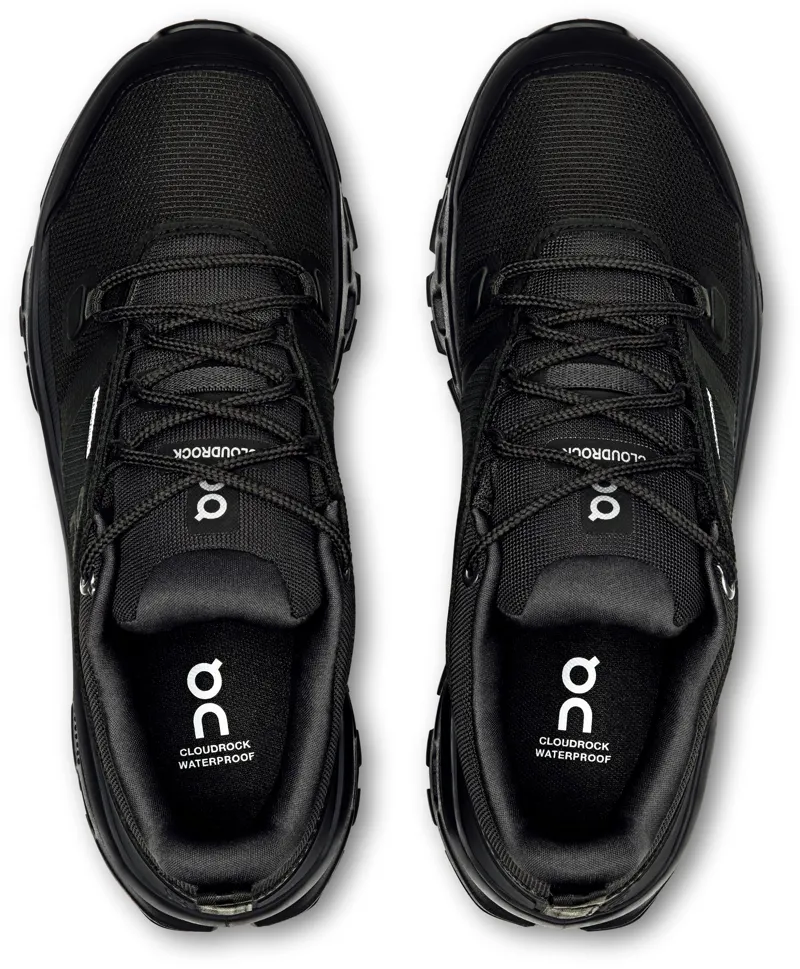 ON Womens Cloudrock Low Waterproof Shoes - Black-Black-5