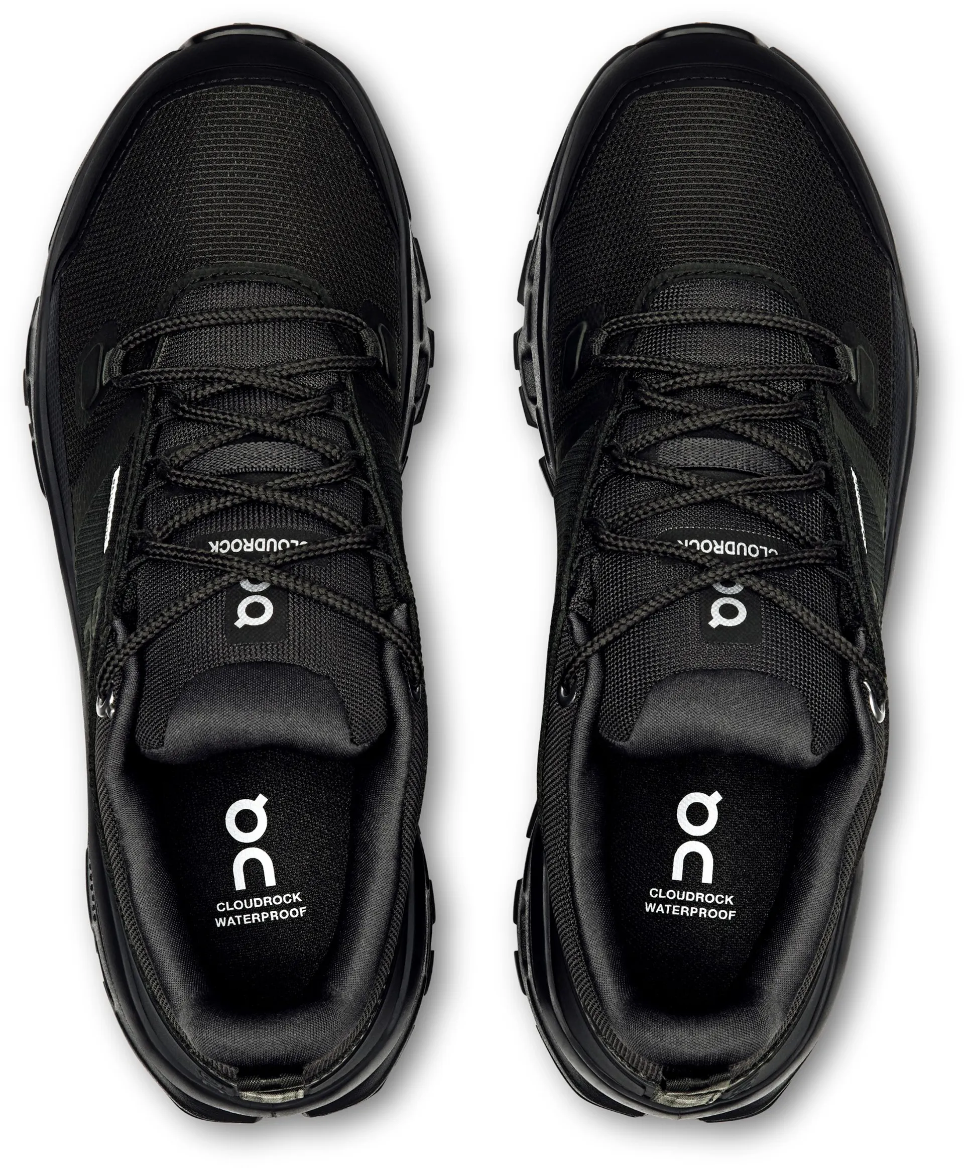 ON Womens Cloudrock Low Waterproof Shoes Black-Black