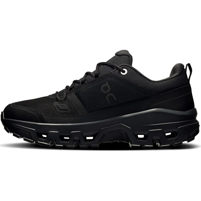 ON Womens Cloudrock Low Waterproof Shoes - Black-Black-2
