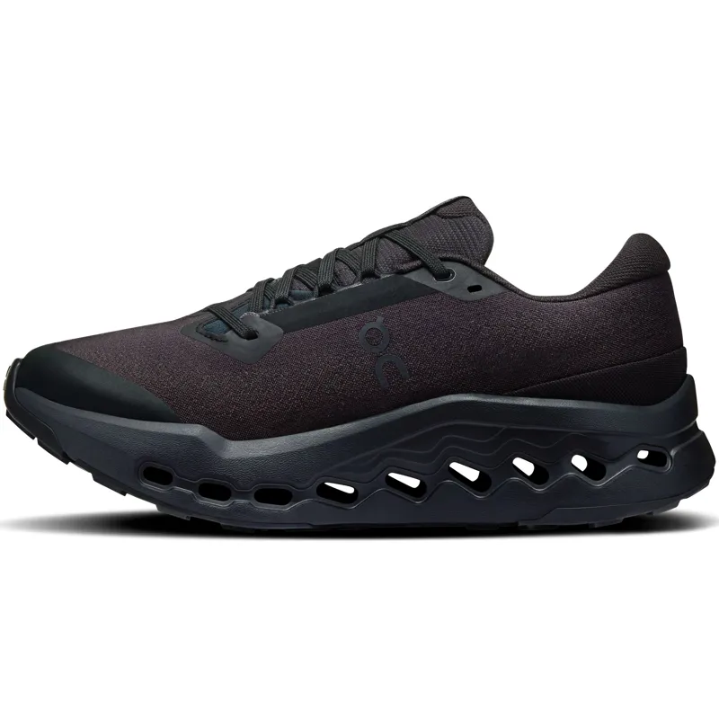 ON Womens Cloudsurfer Trail 2 WP Running Shoes - Black-Black-2