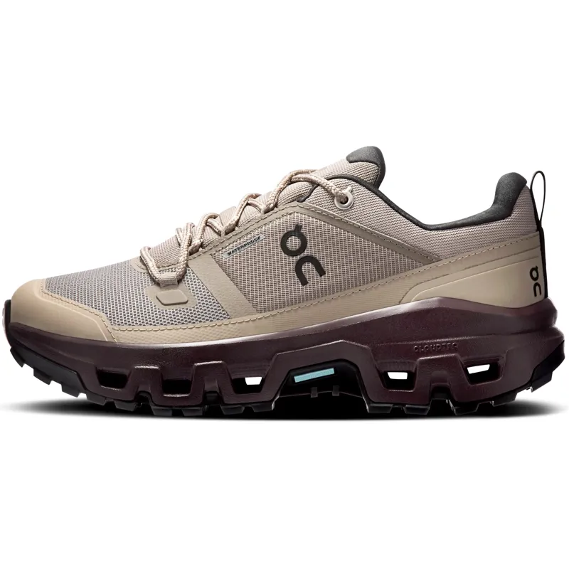 ON Womens Cloudrock Low Waterproof Shoes - Cinder-Ox-1