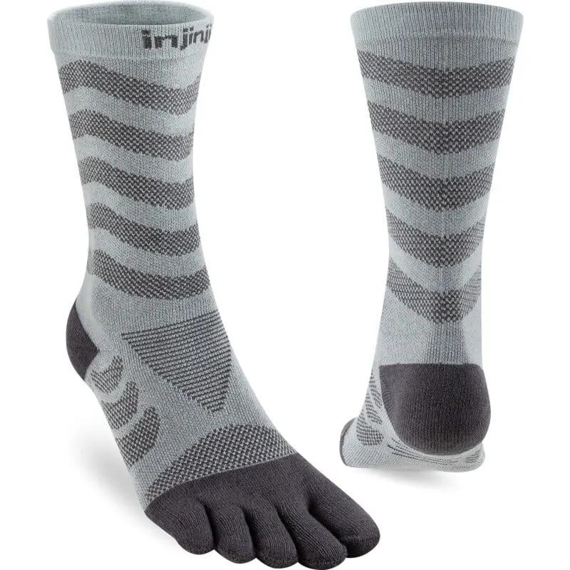 Injinji Womens Ultra Run Crew Toe Socks - Slate-1