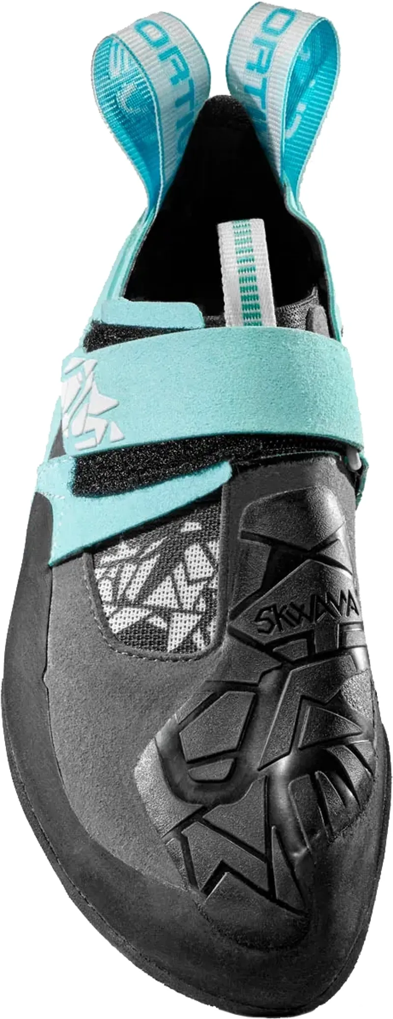 La Sportiva Womens Skwama Vegan Climbing Shoe - Carbon-Turquoise-1
