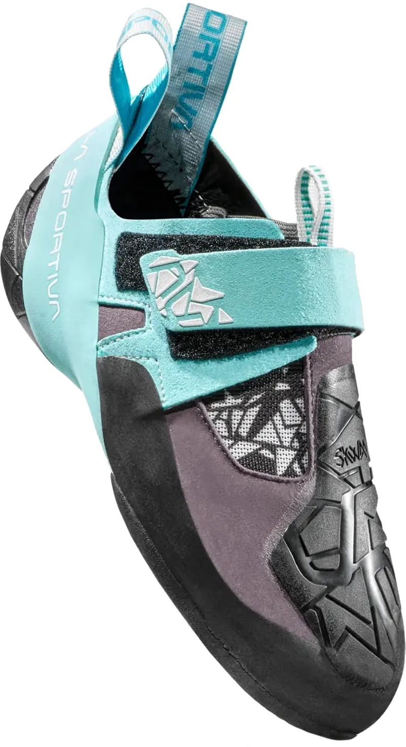 La Sportiva Womens Skwama Vegan Climbing Shoe - Carbon-Turquoise-2