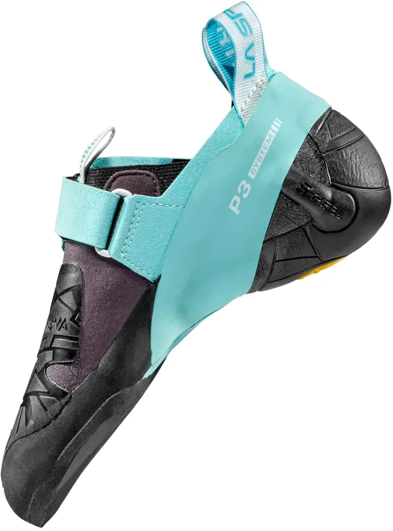 La Sportiva Womens Skwama Vegan Climbing Shoe - Carbon-Turquoise-3