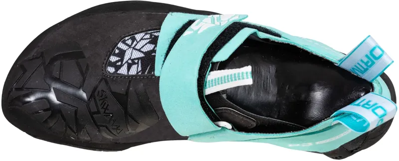 La Sportiva Womens Skwama Vegan Climbing Shoe - Carbon-Turquoise-6