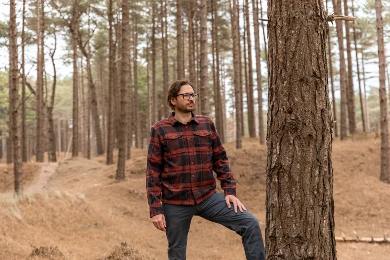 Patagonia Mens Fjord Flannel Shirt - Powder-Rusty Red-1