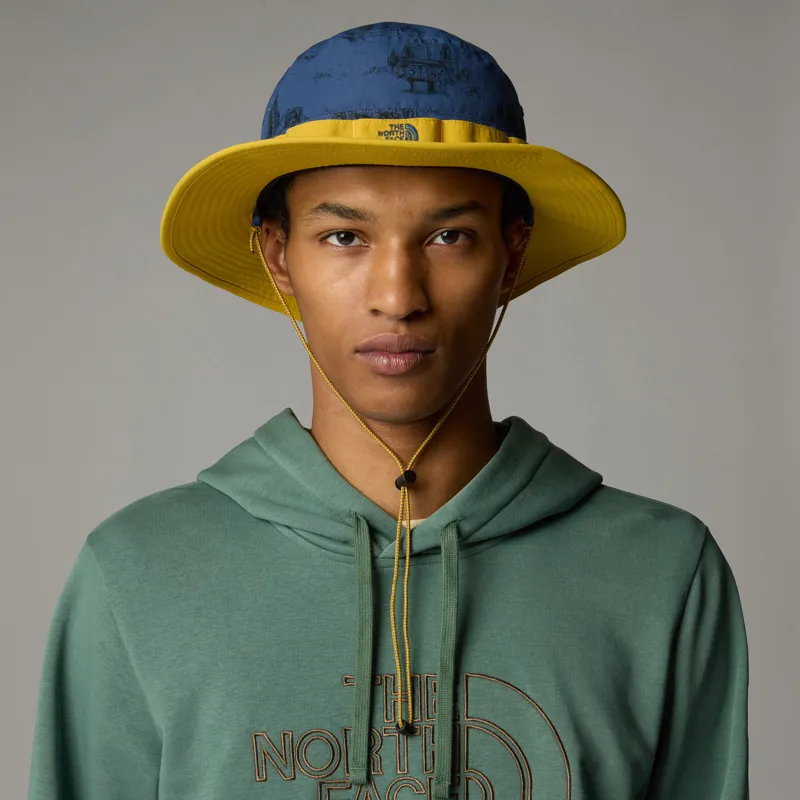The North Face Class V Brimmer Hat - Shady Blue Yosemite Toile Print-Turmeric-4