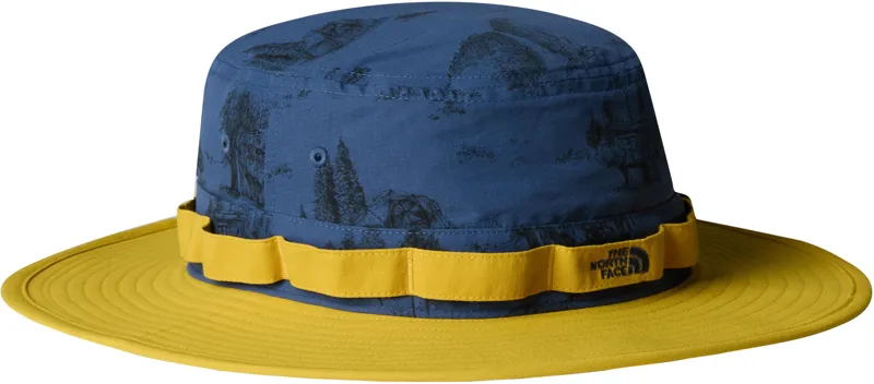 The North Face Class V Brimmer Hat - Shady Blue Yosemite Toile Print-Turmeric
