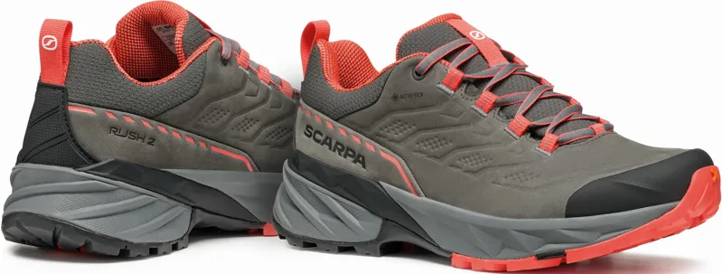 Scarpa Womens Rush 2 Pro GTX Shoes - Titanium-Coral-5