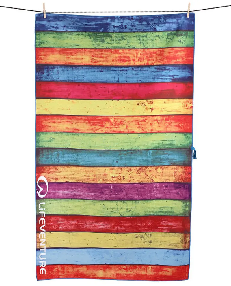 Lifeventure SoftFibre Trek Towel - Striped Planks-1