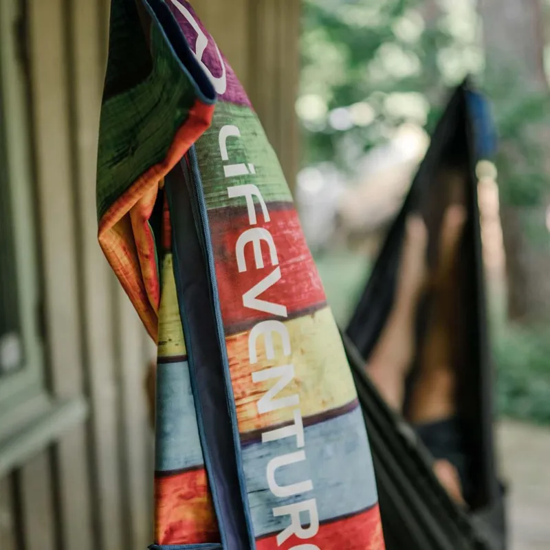 Lifeventure SoftFibre Trek Towel - Striped Planks-3