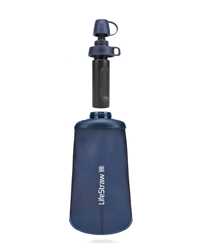LifeStraw Peak Series Collapsible Squeeze Bottle 1L - Dark Mountain Gray-4