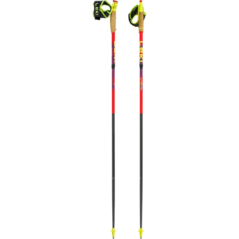 Leki Ultratrail FX.One Running Poles - Pair - Red Violet-Neon Yellow
