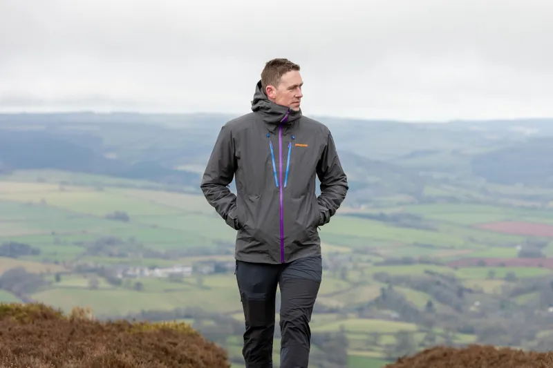 Patagonia Mens Triolet Jacket - Forge Grey with P6 Blue-4