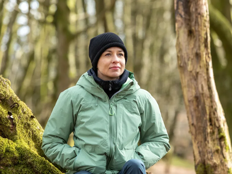 Rab Womens Optical Waterproof Down Jacket - Dark Fig Green-5