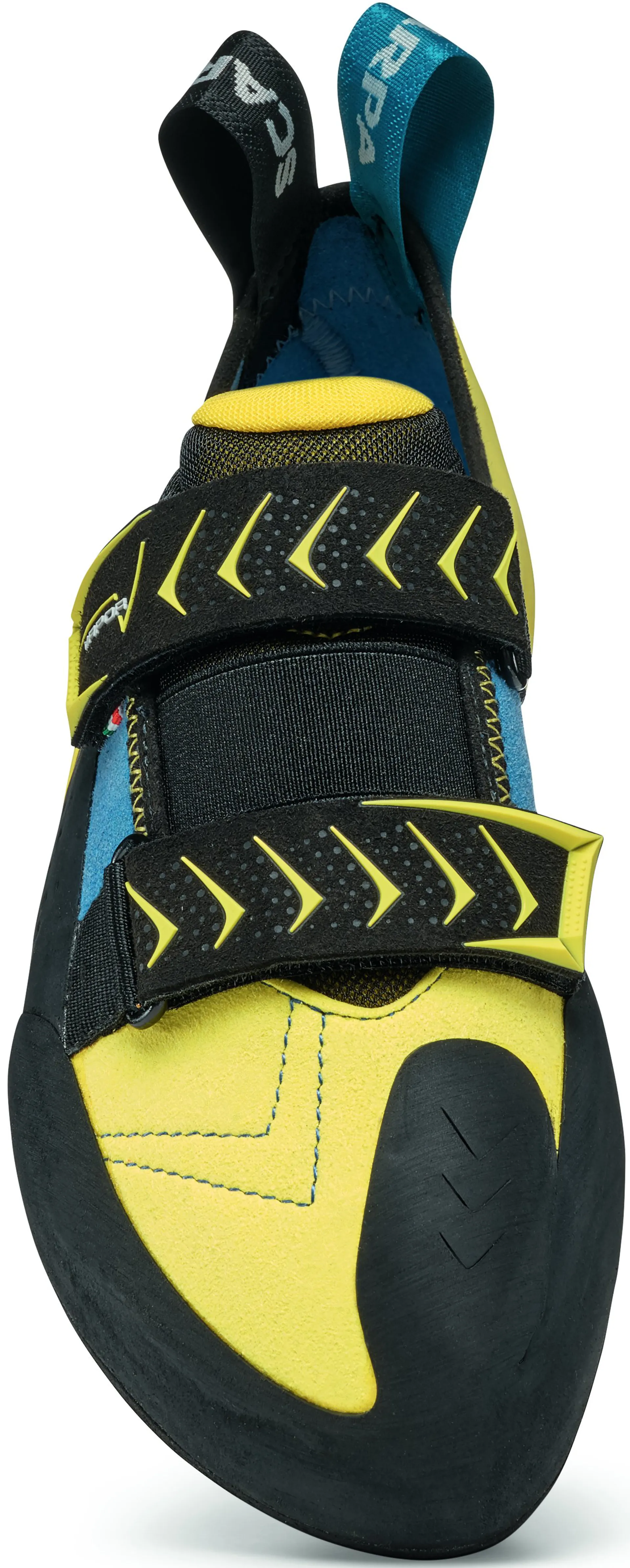 Heel Scarpa Vapor Velcro Scarpa Vapour V Climbing Shoes Ocean-Yellow