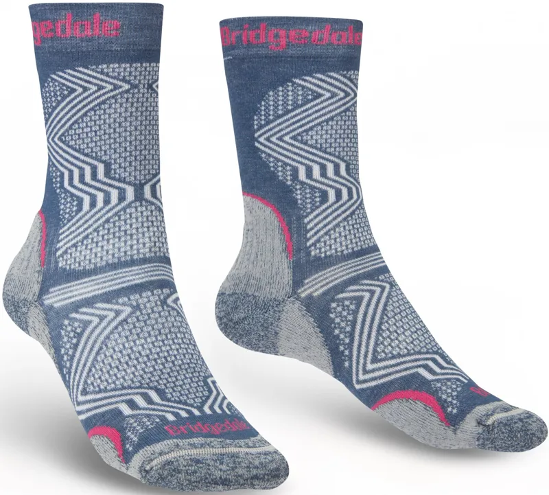 Bridgedale Womens Hike Ultralight T2 Coolmax Performance Boot Socks - Dark Denim