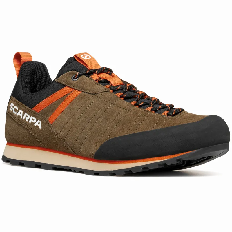 Scarpa Mens Crux 2 Approach Shoes - Caribou-Rust Orange