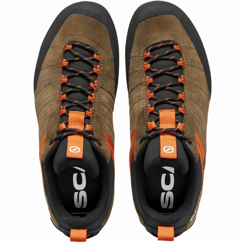 Scarpa Mens Crux 2 Approach Shoes - Caribou-Rust Orange-5