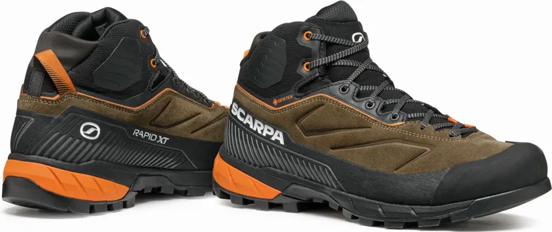 Scarpa Mens Rapid XT Mid GTX Boots - Caribou-Rust Orange-4