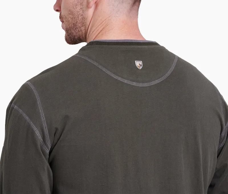 Kuhl Mens Kommando Crew Long Sleeved Tee - Olive Slate-3