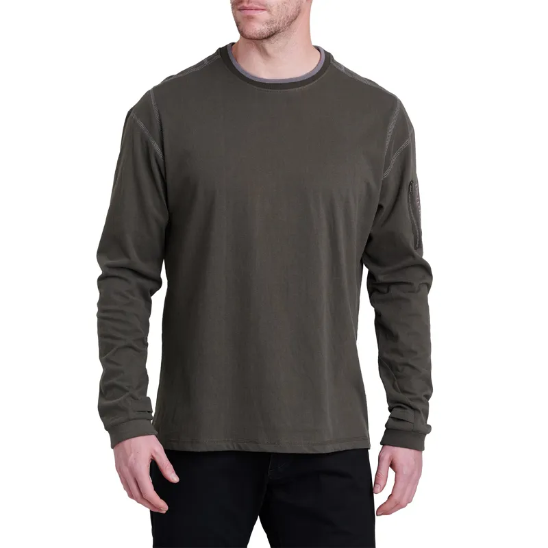 Kuhl Mens Kommando Crew Long Sleeved Tee - Olive Slate