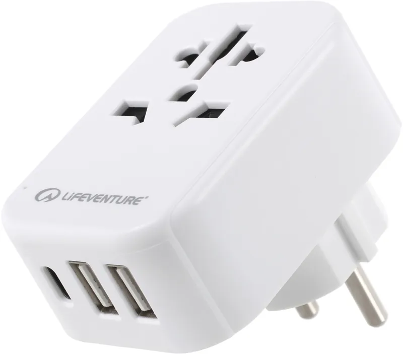 Lifeventure European Travel Adaptor + USB-6