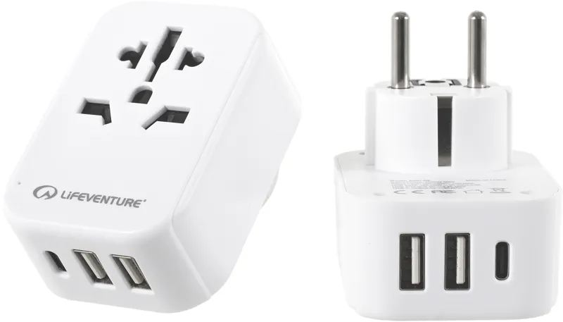Lifeventure European Travel Adaptor + USB