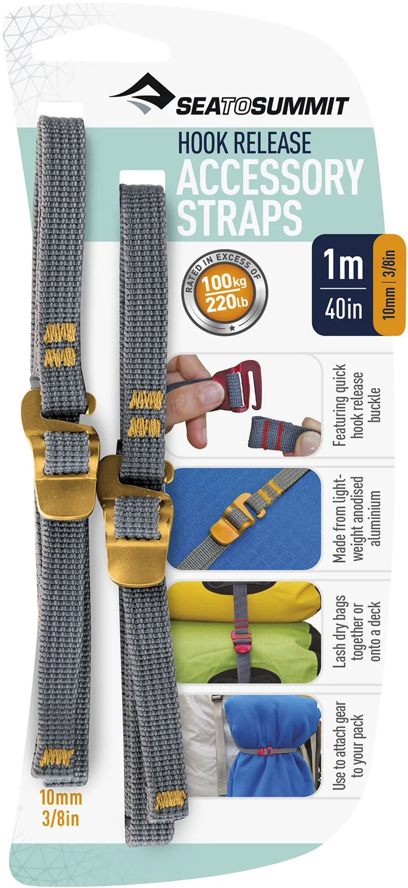 Sea To Summit Hook Release Accessory Straps - 10mm X 1m-1
