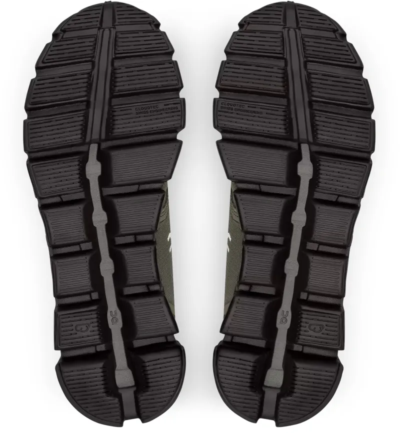 ON Womens Cloud 5 Waterproof Shoes - Olive-Black-4