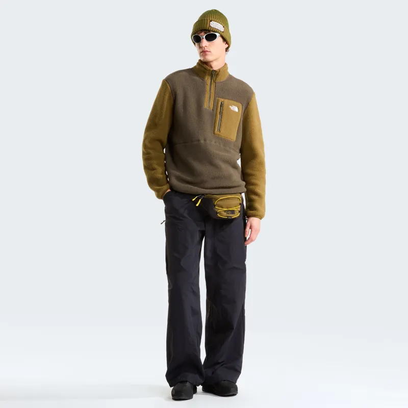 The North Face Mens Yumiori 1/4 Zip Fleece - New Taupe Green-Caraway-2