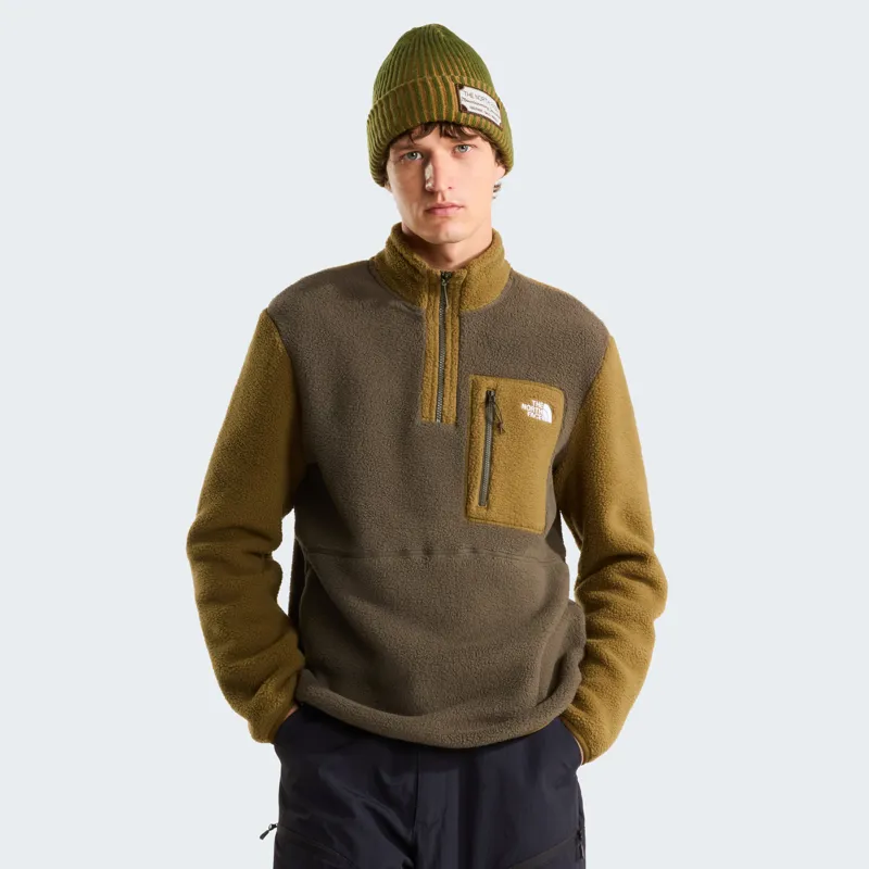 The North Face Mens Yumiori 1/4 Zip Fleece - New Taupe Green-Caraway-3