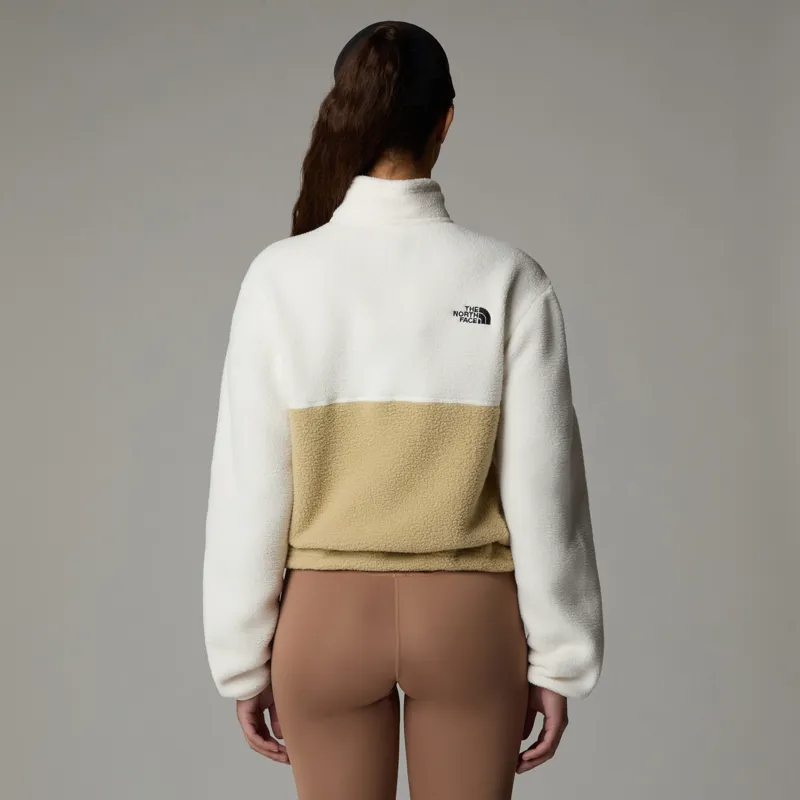 The North Face Womens Yumiori 1/4 Zip Fleece - Khaki Stone-White Dune-Utility Brown-3