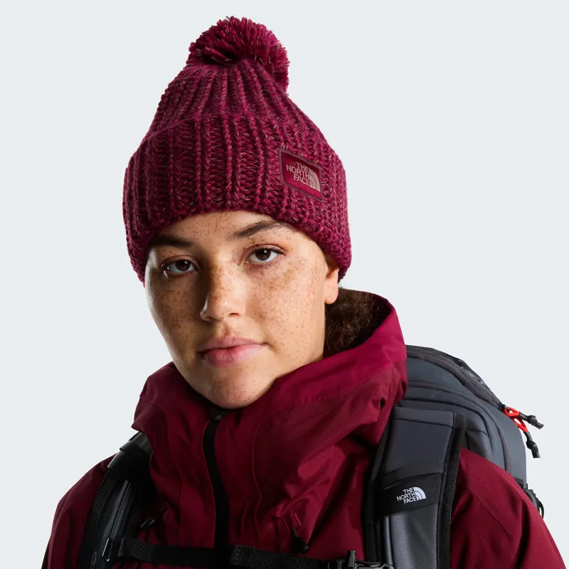 The North Face Cozy Chunky Cabin Beanie - Burgundy Crush-Utility Brown-Cardinal Red-Deep Burgundy-2