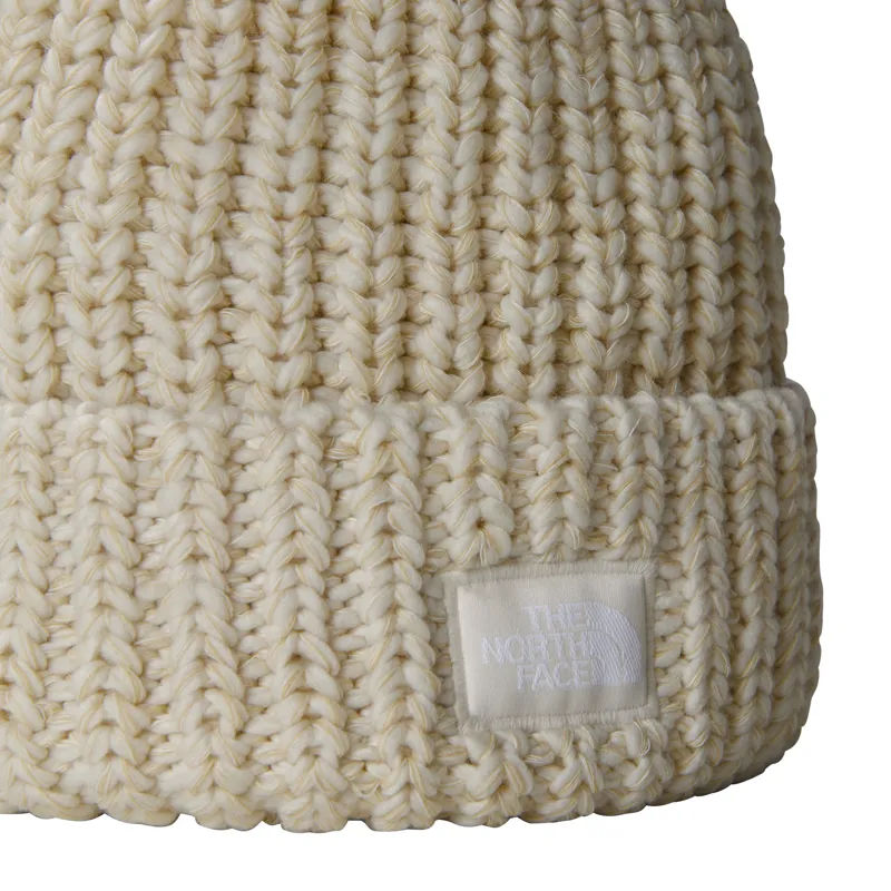 The North Face Cozy Chunky Cabin Beanie - Gardenia White-Gravel-Khaki Stone-1