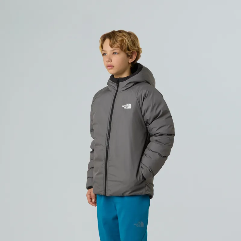 The North Face Boys Reversible Perrito Hooded Jacket - TNF Black-Smoked Pearl-7