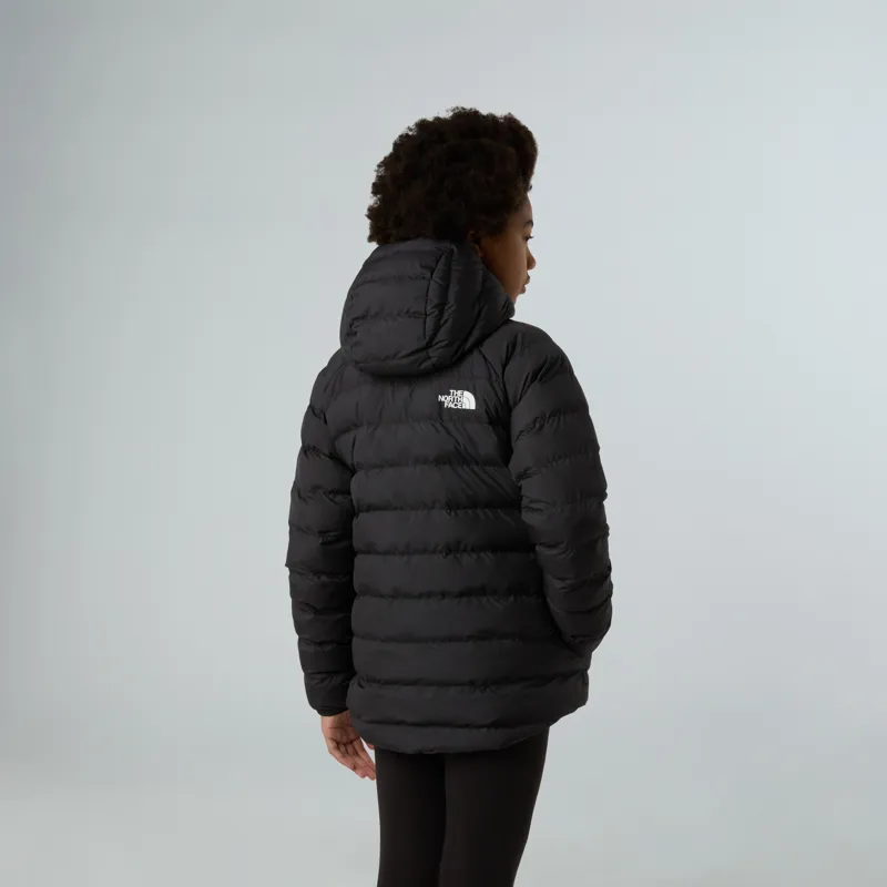 The North Face Girls Reversible Perrito Hooded Jacket - TNF Black-Smoked Pearl-5