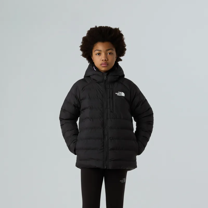The North Face Girls Reversible Perrito Hooded Jacket - TNF Black-Smoked Pearl-3